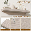 Fun Memories Floating Shelves for Wall, 36Inch Floating Shelves Set of 2, Hanging Shelf with Invisible Brackets, Bathroom Shelves for Living Room, Bedroom, Kitchen-Grey
