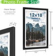 FrameWorks 12x18 mat to 11x17 Classic Wooden Picture Frames Tempered Glass/Black / 6-Pack
