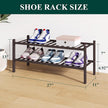 Smiry Bamboo Shoe Rack for Closet, 2 Tier Wooden Stackable Shoe Organizer, Free Standing Shoes Storage Shelf for Entryway, Front Door Entrance, Brown