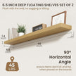 48 Inch Floating Shelves | 6.5 Inch Deep Oak Floating Shelves Set of 2 | 48