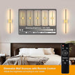 Walnut Battery Operated Wall Sconce with Remote Control, Rechargeable Wall Sconces Set of 2, LED Wireless Wall Light, 24″ Modern Sconce Wall Decor for Background Wall, Bedroom, Living Room