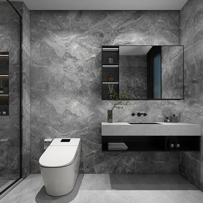 TOTIO Grey Marble Wallpaper Peel Stick Dark Gray Granite Texture Wall Paper Rolls Thicken Waterproof Removable 24x78inch Self Adhesive Vinyl Wallpaper for Kitchen Bathroom Cabinet Shelf Liner