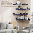 4 Tier Floating Shelves - Navy Blue Set of 4, Rustic Pine Wooden L Shaped Corner Wall Shelf for Wall Decor Storage, Bedroom, Living Room, Bathroom, Kitchen