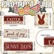 Easter Decorations - Easter Greetings Bunny Tiered Tray Decor - Wooden Easter Bunny Tabletop Sign - Rustic Farmhouse Spring Home Decor Indoor for Tiered Tray Shelf Mantel Entryway Coffee Table - Spring Home Decor for Living Room, Kitchen Counter