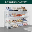 Smiry Bamboo Shoe Rack for Closet, 3 Tier Long Wooden Stackable Shoe Organizer, Free Standing Shoes Storage Shelf for Entryway, Front Door Entrance, White