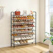 Hoctieon 8 Tier Shoe Rack for Closet, Durable Mesh Style Shoe Rack, Entryway Shoe Shelf, Shoe Storage Organizer for Hallway, Bedroom, Living Room, Wardrobe, Black