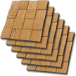Checkerboard Acoustic Wall Panels – 6 Pack Golden Teak 3D Sound Absorbing Wall Panels 15.7” x 15.7” for Home & Apartment Interior Design, Checker Pattern Soundproof Decor Panels