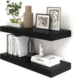 30 Inch Floating Shelves | 12 Inch Deep Black Floating Shelves Set of 2 | 30