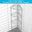 4 Tier Floor Standing Corner Shower Caddy Organizer Shelf with Hooks, Bathroom Shelves Stand Rack, Silver