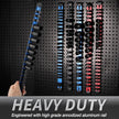 ALOANES 1/4-Inch Drive Aluminum Alloy Socket Rail Organizer, Heavy Duty Socket Racks, Socket Holder Kit for Toolbox Drawer Fit 1/4-Inch x 24 Clips (Blue)
