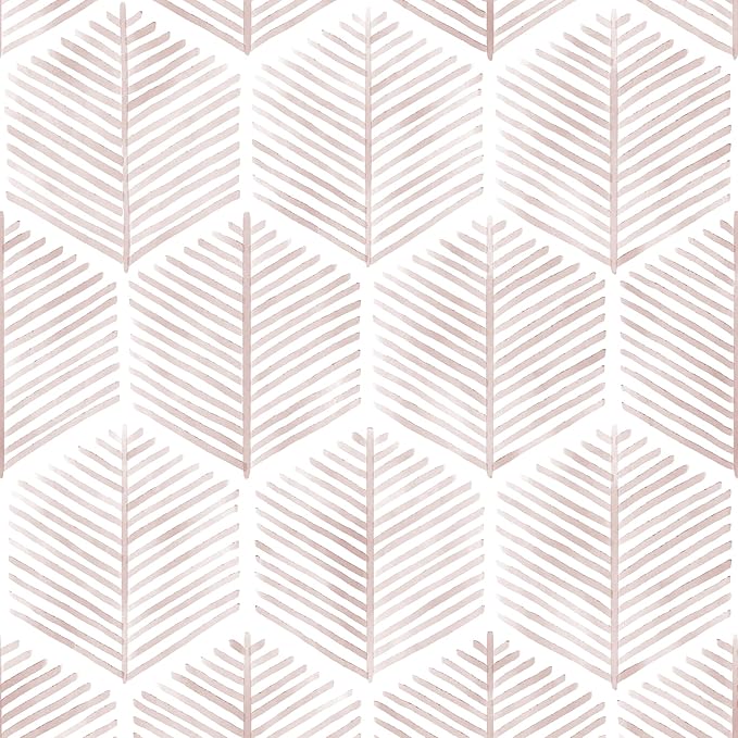 MelunMer Pink Modern Peel and Stick Wallpaper Boho Removable Self Adhesive 393''L 17.3''W Wallpaper for Bedroom/Bathroom Waterproof Contact Paper for Cabinets/Drawers Geometric Contact Paper Pink
