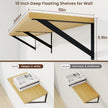 Axeman Deep Floating Shelves | 36 Inch Oak Wall Shelves Set of 2 | 10 Inch Deep Wood Floating Shelves for Wall | 36