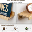 RICHFOCUS Floating Shelves for Wall, 48 inch Solid Wood Picture Ledge Shelf for Wall Storage, Nursery Book Shelves with Lip for Living Room Bathroom Bedroom Kitchen, Set of 2, Natural