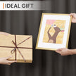 upsimples 11x14 Picture Frame Set of 5, Display Pictures 8x10 with Mat or 11x14 Without Mat, Wall Gallery Photo Frames, Gold