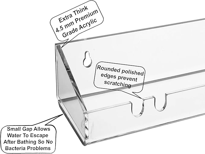 AMT 4 Pack Acrylic Floating Shelves, 15