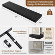 fuqing Floating Shelves for Wall, Wall Mounted Wood Floating Shelf with Invisible Brackets for Living Room, Bathroom, Bedroom, Kitchen Storage and Decor, 32 Inch Set of 2, Black