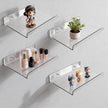 4-Pack Clear Acrylic Floating Shelves with Adhesive & No-Trace Nails - Ultimate No Drill Wall Mounted Display & Storage Organizer for Bathroom, Bedroom, Living Room, Office, 7.87