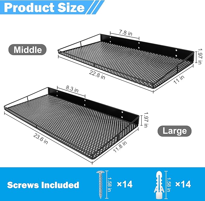 RedCall Heavy-Duty Wall Shelf, 2 Pack Garage Shelf, 23.5