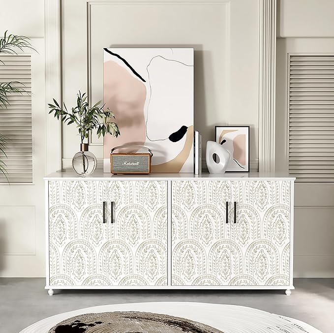 EeeComing Boho Peel and Stick Wallpaper - Modern Peel and Stick Removable Contact Paper Self Adhesive Wallpaper for Bedroom and Bathroom - Cabinet Shelf Liner Vinyl 197"x17.3
