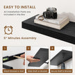 fuqing Floating Shelves for Wall, Wall Mounted Wood Floating Shelf with Invisible Brackets for Living Room, Bathroom, Bedroom, Kitchen Storage and Decor, 40 Inch Set of 2, Black