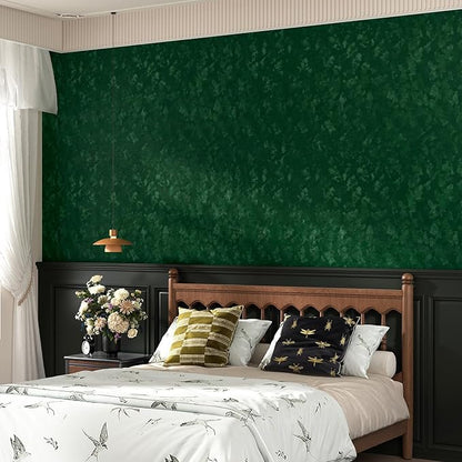 Wallercity Emerald Green Velvet Peel and Stick Wallpaper 15.8''x78.7'' Soft Flocking Fabric Contact Paper for Jewelry Box Dresser Top Self Adhesive Felt Wallpapers for DIY Crafts Cabinets Shelf Liner
