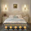 DORESshop Battery Operated Wall Sconce Set of 2, Wall Light Wireless Easy to Install, Dimmable and Adjustable Sconces Wall Decor, Rechargeable Wall Lamp for Bedroom, Living Room, Gold 14.8in
