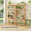 HOOBRO Bamboo Storage Shelf, 5-Tier Freestanding Shelving Unit, Multifunctional Storage Rack with Back Panel, 23.6 x 10.2 x 51.2 inches, for Bathroom, Living Room, Balcony, Kitchen, Natural YL96CJ01