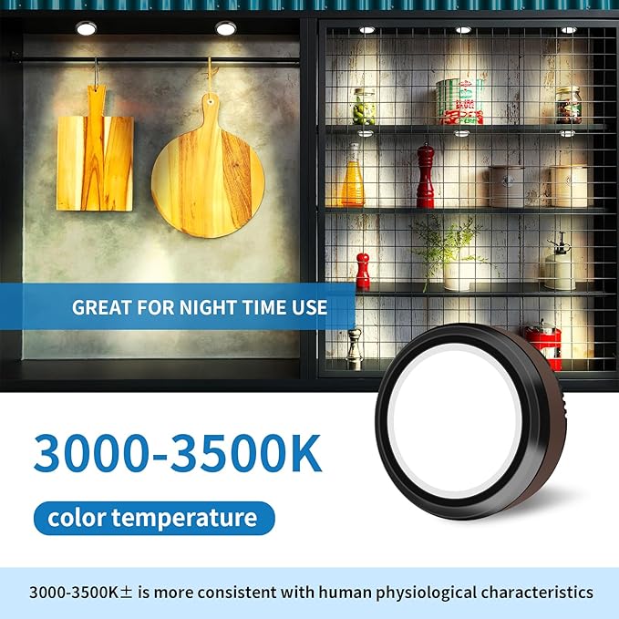 LEASTYLE Puck Lights with Remote, Battery Operated Under Cabinet Lighting with Dimmable Timer, Stick-On Closet Light Under Counter Lights for Kitchen,Black(1 Pack)