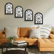 ZEXUIRU Set of 4 Arched Window Wall Mirror Rustic Farmhouse Accent Mirror Wood Framed Entry Wall Decoration for Living Room Bathroom Bedroom Kitchen