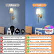 Rechargeable Battery Operated Wall Sconce Set of 2, Indoor Not Hardwired Dimmable Wall Lamps for Bedroom Living Room(Brass-White lampshade-20 inch)