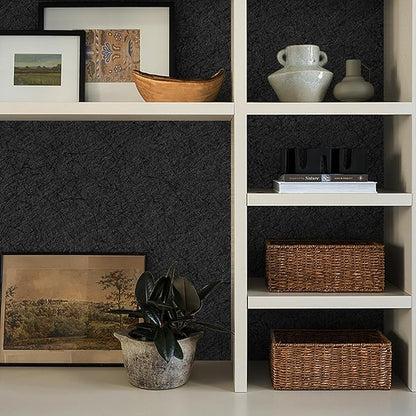 Dark Grey Peel and Stick Self Adhesive Wallpaper - Removable Waterproof Bathroom Countertop Contact Paper 15.7" X 196.8" - Kitchen Vinyl Wrap for Cabinet Countertops - Wall Cover Counter Top Paper