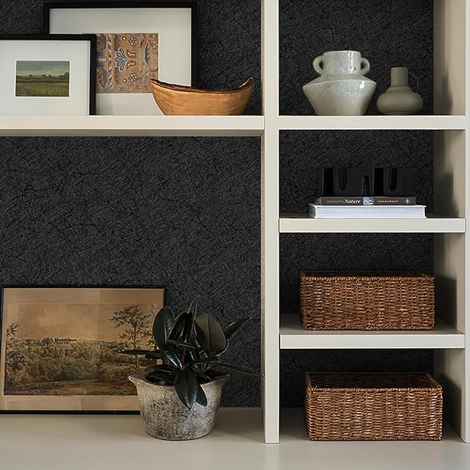Dark Grey Peel and Stick Self Adhesive Wallpaper - Removable Waterproof Bathroom Countertop Contact Paper 15.7" X 393.7" - Kitchen Vinyl Wrap for Cabinet Countertops - Wall Cover Counter Top Paper
