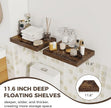 Fun Memories 12 Inch Deep Floating Shelves, 16 x 12 Wooden Wall Shelves, Extra Deeper & Thicker Rustic Wall Mounted Storage Shelf for Fireplace, Living Room, Kitchen, Farmhouse, Rustic Brown - 3Pack