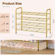 Hoctieon 4 Tier Mesh Style Shoe Rack, Entryway Shoe Shelf, Shoe Storage Organizer, Shoe Rack for Closet, Space Save for Bathroom, Garage, Hallway, Bedroom, Living Room, Gold