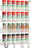 Nieifi Spice Rack Wall Mount, 4 Pack, Clear, Screw or Adhesive Installation, Spice Rack Organizer for Your Kitchen Cabinet or Pantry Door