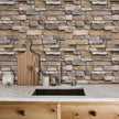 Abyssaly Stone Wallpaper Brick Wallpaper Peel and Stick Stone Backsplash Self-Adhesive Removable Vinyl Wall Paper Grey Faux Brick Shelf Liner 17.71
