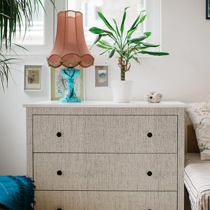 WADILE Grasscloth Peel and Stick Wallpaper 15.7in x 787.4in, Textured Contact Paper for Cabinets, Faux Linen Wall Paper Pull and Stick, Fabric Vinyl Wallpaper Self Adhesive Gray Yellow