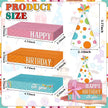 Geelin 4 Pcs Birthday Wooden Book Stack Decor, Rustic Happy Birthday Table Centerpieces with Party Hat Wooden Sign, Colorful Tiered Tray Decorations for Home, Office, and Party Table Decor