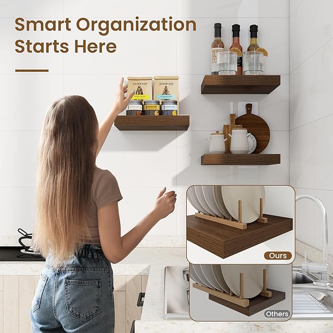 Square Floating Shelves for Wall, 9.25