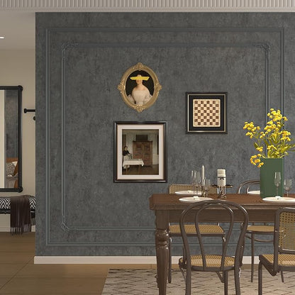 31"×157" Big Roll Extra Wide Thick Dark Blue Grey Concrete Wallpaper Peel and Stick Waterproof Glossy Gray Concrete Contact Paper Vinyl Adhesive Cement Sticker for Bedroom Living Room Walls