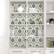 Blue Floral Wallpaper Peel and Stick Vintage Damask Contact Paper 17.5