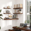 Heimlove 36 Inch Floating Shelves for Wall,10 Deep Brown Wood Shelves with Invisible Brackets,Wall Mounted Storage & Display Shelves for Bedroom,Living Room,Kitchen,Office