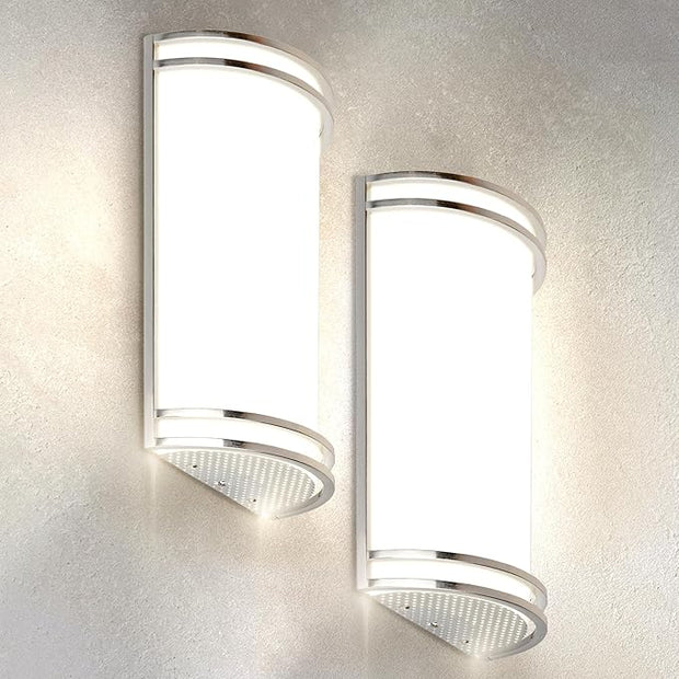 ASD LED Indoor Wall Mount Light Fixture - 14 Inch 20W Modern Interior Nickel Dimmable Wall Sconce Light - ETL 3000K 4000K 5000K Adjustable - Hallway, Bedroom LED Wall Lights, 2 Pack