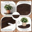 4 Pcs Solid Wood Half Round Floating Wall Shelves, Elegant Floating Wooden Shelves, 8.27 Inch Wall Shelf for Living Room, Bathroom, Bedroom, Offices, Pictures Plant Book (Dark Brown)
