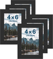 FrameWorks 4x6 Classic Wooden Picture Frames Tempered Glass/Black / 6-Pack