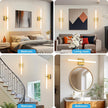 Battery Operated Wall Sconce 1Pack, Gold Rechargeable Wall Lights with Dimmable Remote Control, 22 Inch 3000K-6000K LED Wireless Wall Lamps for Bedroom, Hallway, Background Wall