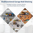 2 Pack Garage Wall Shelf, Wall Mounted Storage Shelves, Heavy Duty Metal Shelves for Room Wall, Loads 80 LBS Floating Shelves Mesh Storage Rack for Garage, Office, Basement,Wall Cabinet and Kitchen
