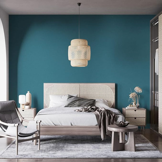 Amiya Teal Peel and Stick Wallpaper Solid Color Textured Contact Paper Pure Teal Self Adhesive Wallpaper Matte Removable Wall Paper Decorative Walls Decal Vinyl Roll A Set of15.7×480"