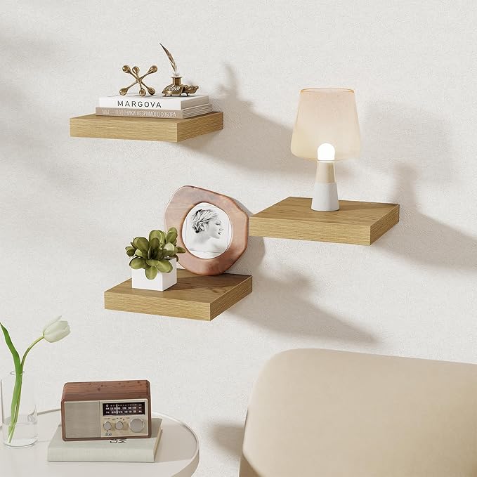 Fun Memories Square Floating Shelves for Wall, 9.3