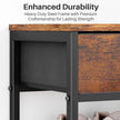 Kitstorack Shoe Rack, 5 Tier Shoe Organizer for 12-16 Pairs of Shoes, with 2 Drawers, 3 Fabric Shelves and Wooden Top, Shoe Rack for Closet Entryway, Rustic Brown